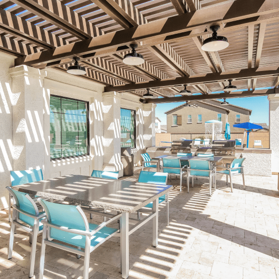 Sundeck and under-trellis
seating