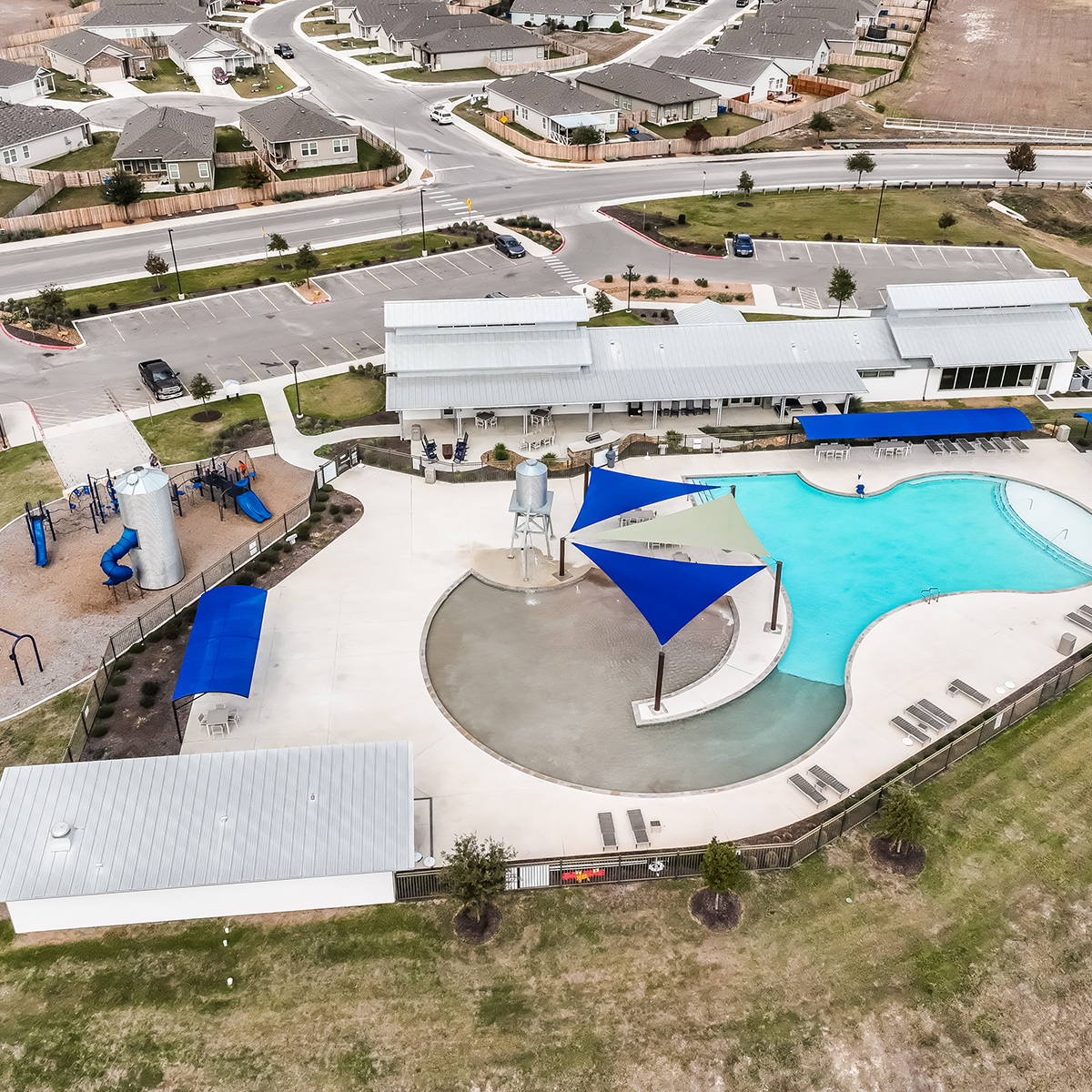 Community pool and playground