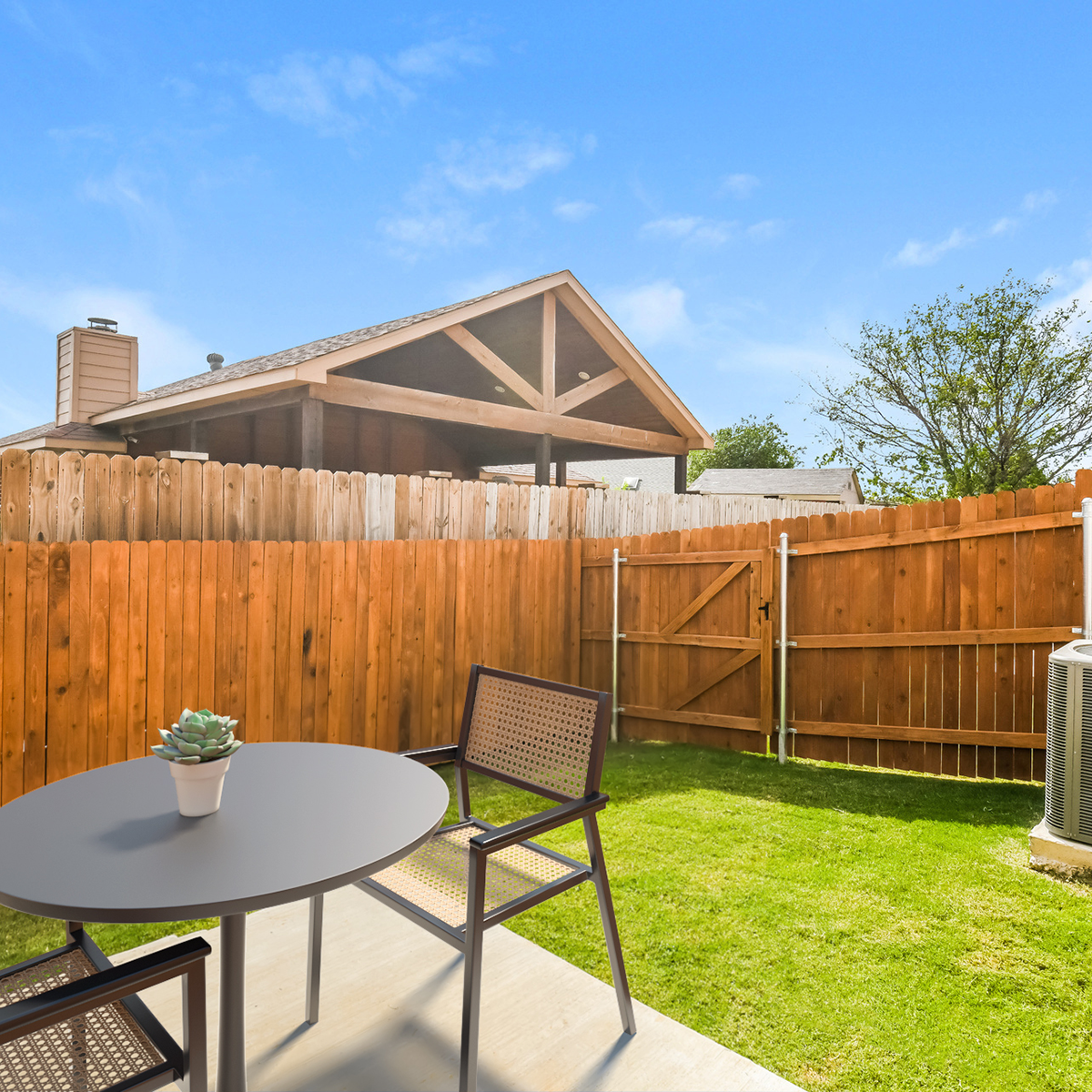 Fenced yard